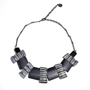 Sylvie Germain black & pewter statement necklace